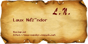 Laux Nándor névjegykártya